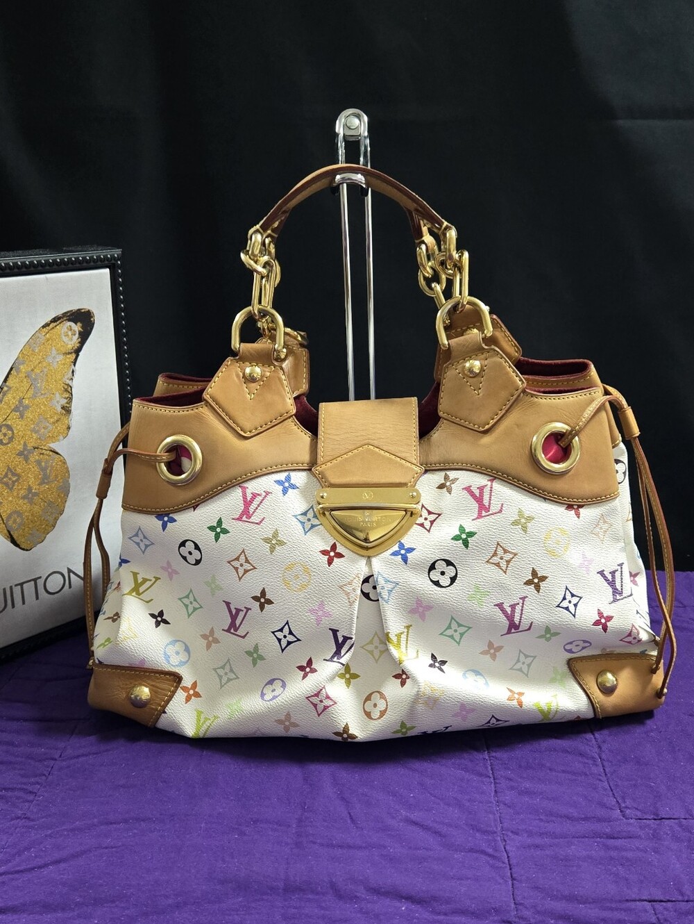 Louis Vuitton Murakami Ursula Multicolor Monogram White Canvas Tote - Picture 1 of 16
